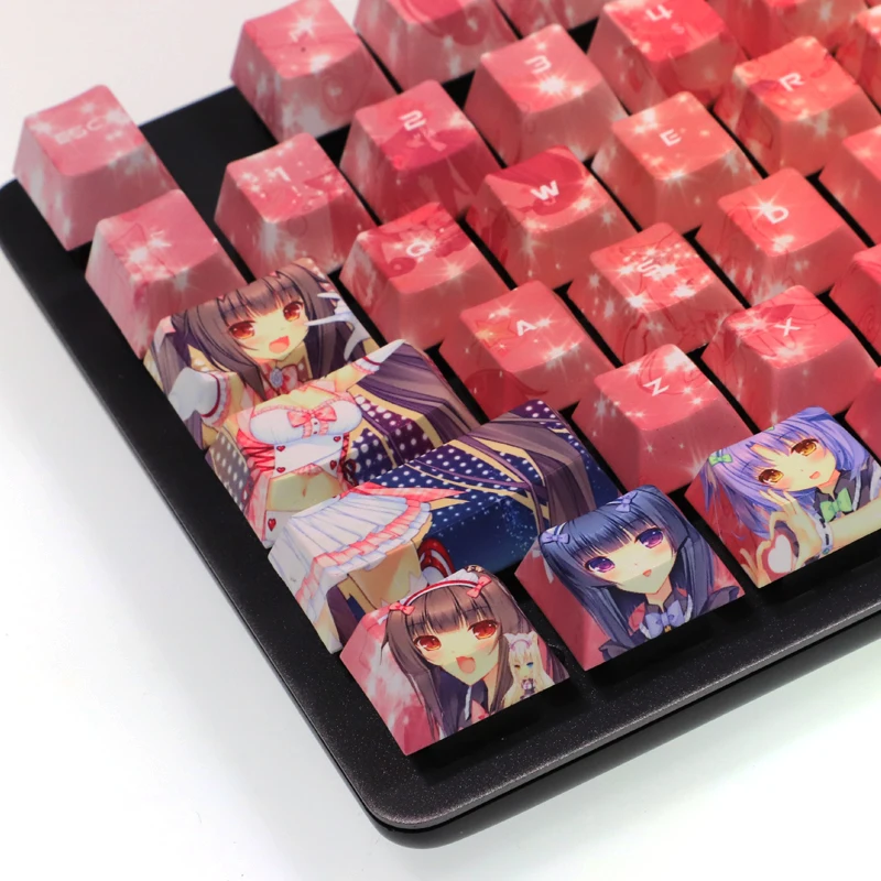 

108 Keys/Set Anime Custom Design Keycaps NEKO PARA Game Theme Keycaps Cherry Profile Sublimation Mechanical Keyboard Key Caps