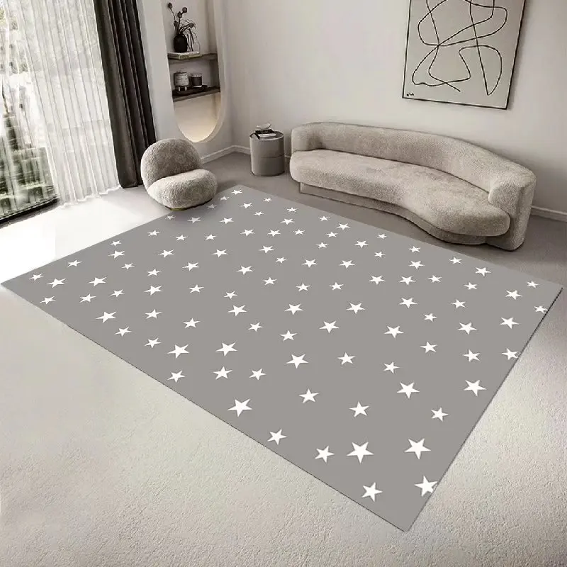 Pentagram Living Room Carpet Nordic Geometric Home Floor Mat Washable Bedroom Rug Cute Star Children's Crawling Non-slip Carpets 4