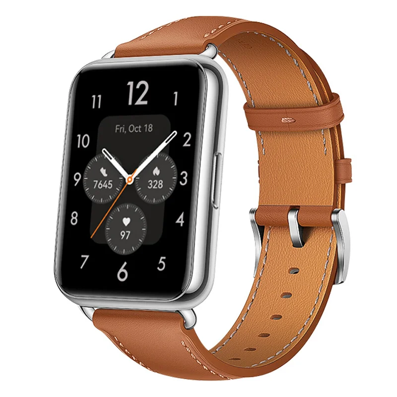 

Leather Strap For Huawei Watch Fit 2 Smartwatch Band Replacement Sport Wristband retro Genuine Bracelet Huawei Fit 2 Accessories
