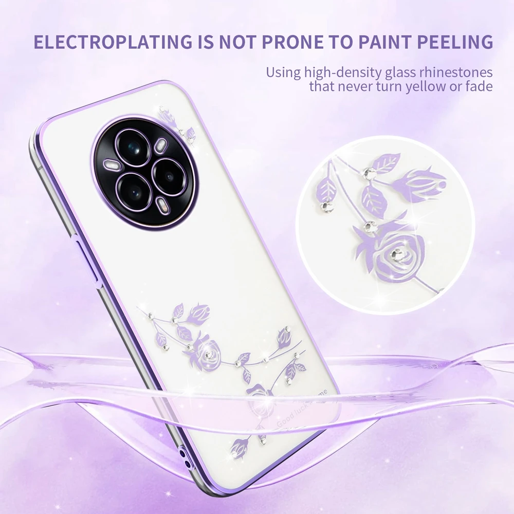 Glitter Rhinestone Transparent Soft TPU Phone Case