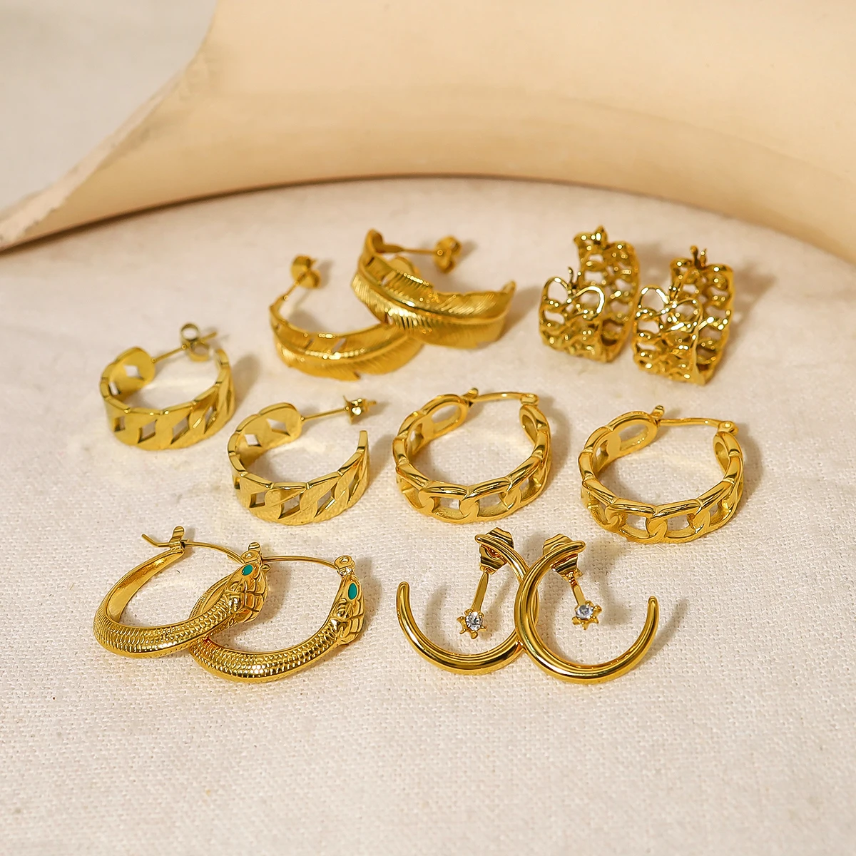 WILD FREE 18K Gold Plated Stainless Steel Hoop Earrings for