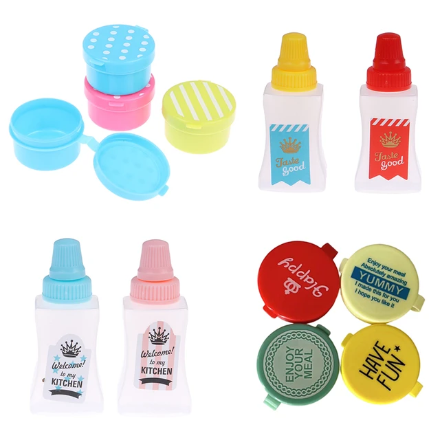 4pcs Mini Portable Plastic Sauce Bottle For Separating Salad