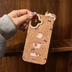 Cute Cartoon 3D Lazy Cat Chamois Leather Soft Phone Case Cover - iPhone 14 Plus (1)