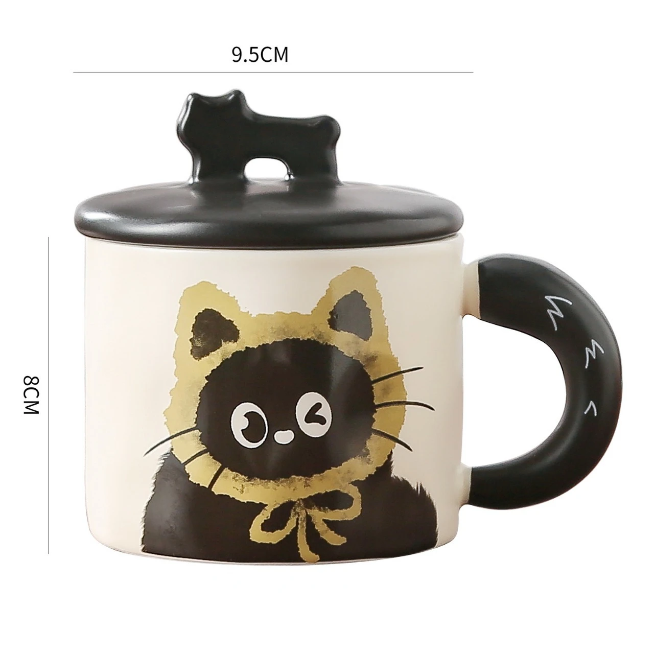 Couple Ceramic Water Cup Creative personality cat mug with lid cute ceramic coffee cup drinking water cup souvenir