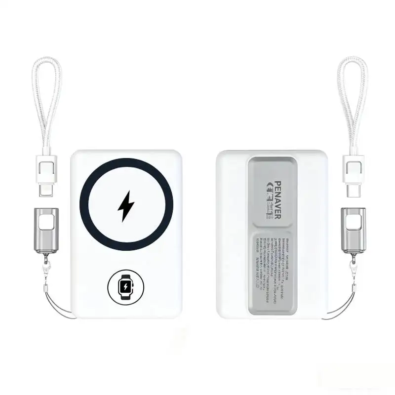 One Snap to Charge Magnetic Power Bank - 20W Fast Charging, Magsafe Compatible, Compact Design for iPhone & Apple Watch&Airpods