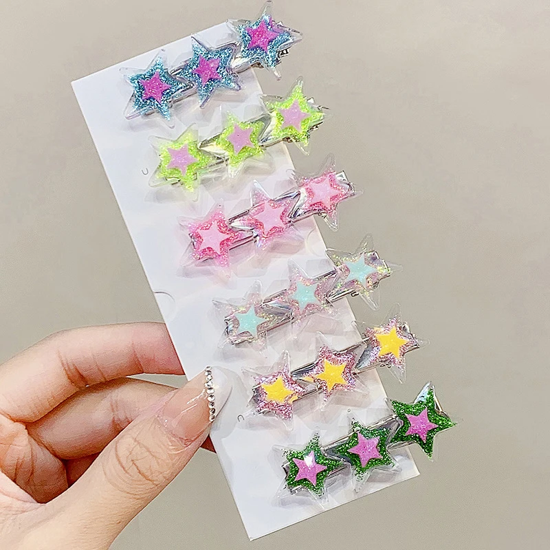 

New Y2K Hairpin Shiny Star Hair Clip Cute Bear Bobby Pin Hair Accessories For Women Cool Girls Headwear