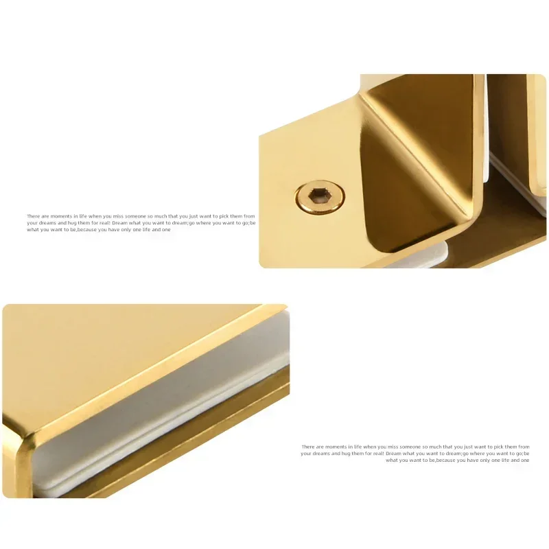 304 Stainless Steel Glass Clip Gold Fixed Bathroom Glass Door Fixed Code Corner Partition Shower Room Link Clip