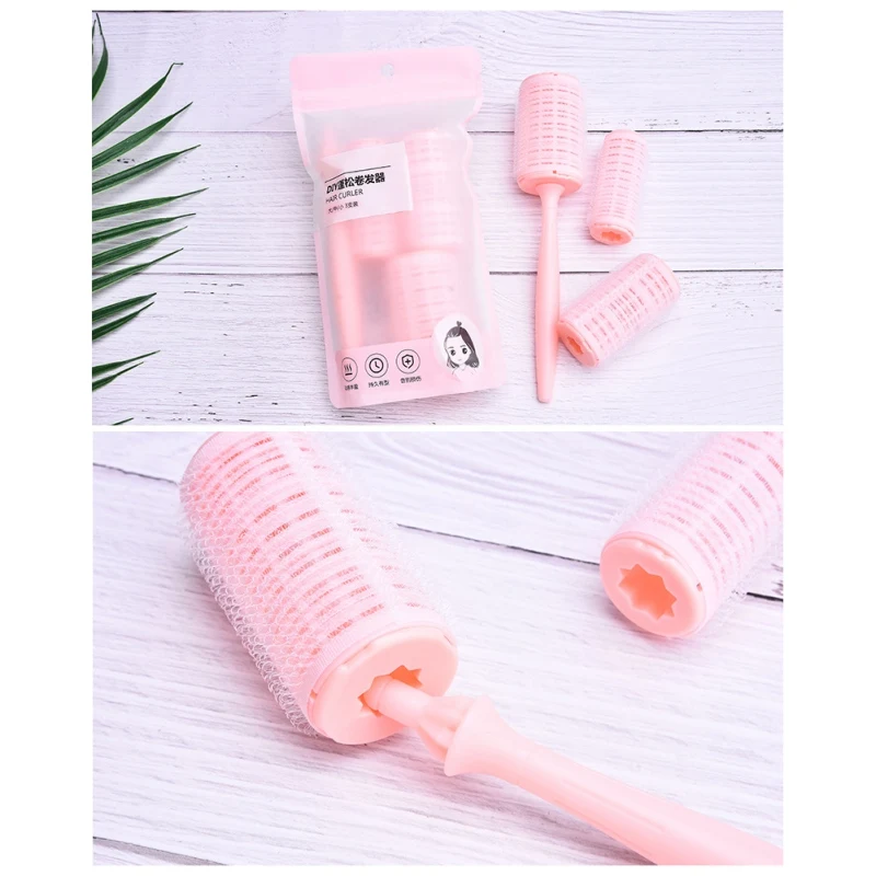 3+1 Strong Hold Control Curling Tool Set PP Nylon Rollers Hair Curler Hairdressing Curly Hairstyle Styling Tool DIY Health