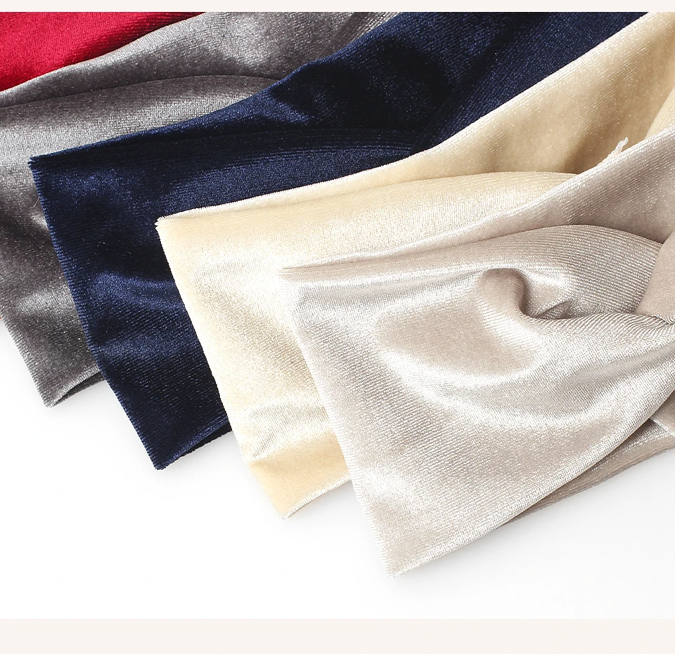 Frauen Einfarbig Samt Kreuz Stretch Stoff Stirnband Weibliche Mode Elastische Knoten Kreuz Breiten Rand Stirnband Haar Zubehör – Detail 10