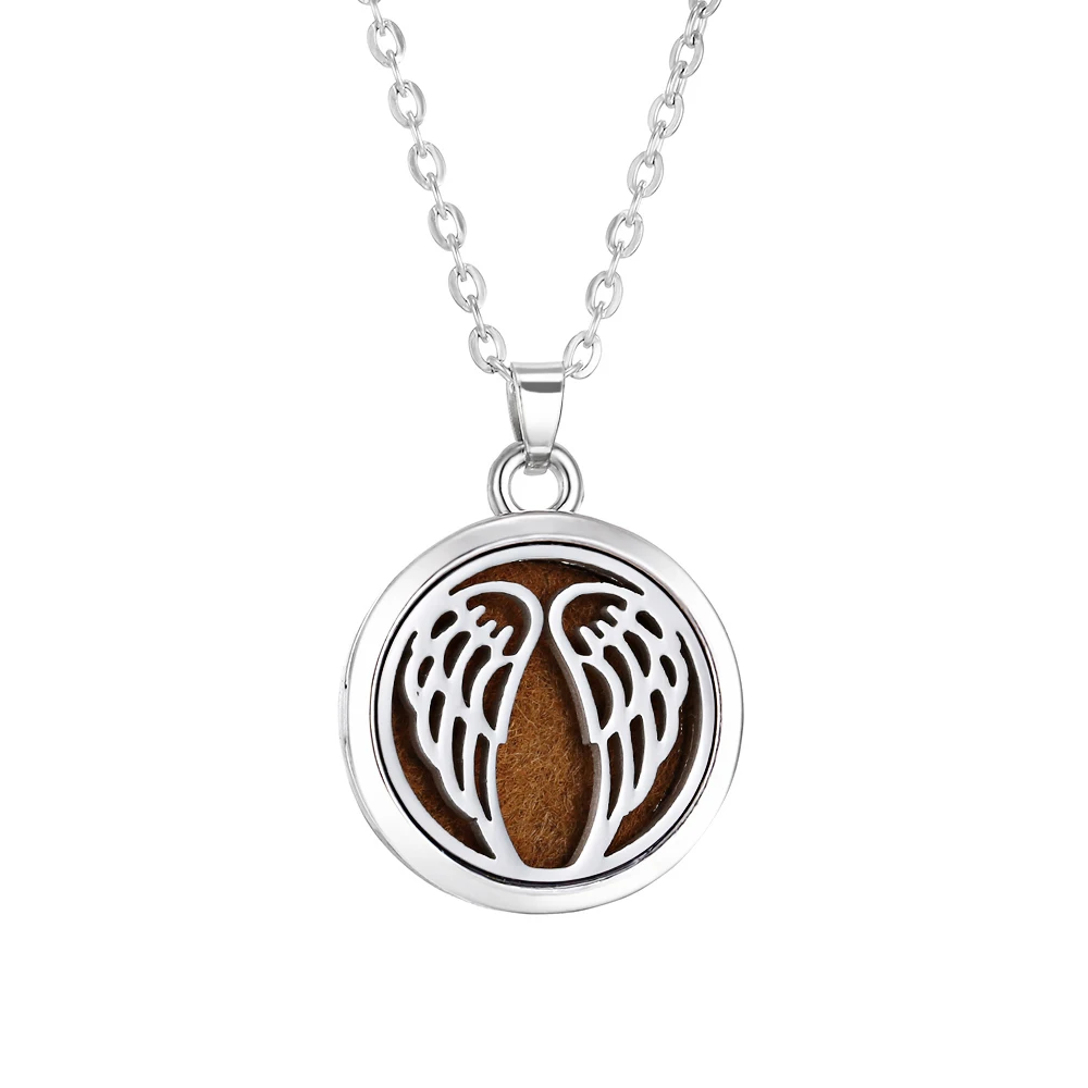 Collana con ciondolo profumato con alberi della vita, diffusore di oli essenziali, in acciaio inox, con medaglioni, per donne