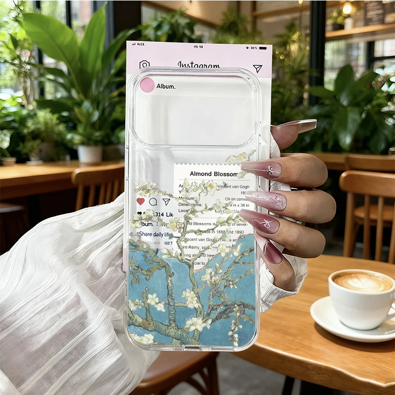 Van Gogh Sunflower Starry Sky Oil Painting Clear Phone Case