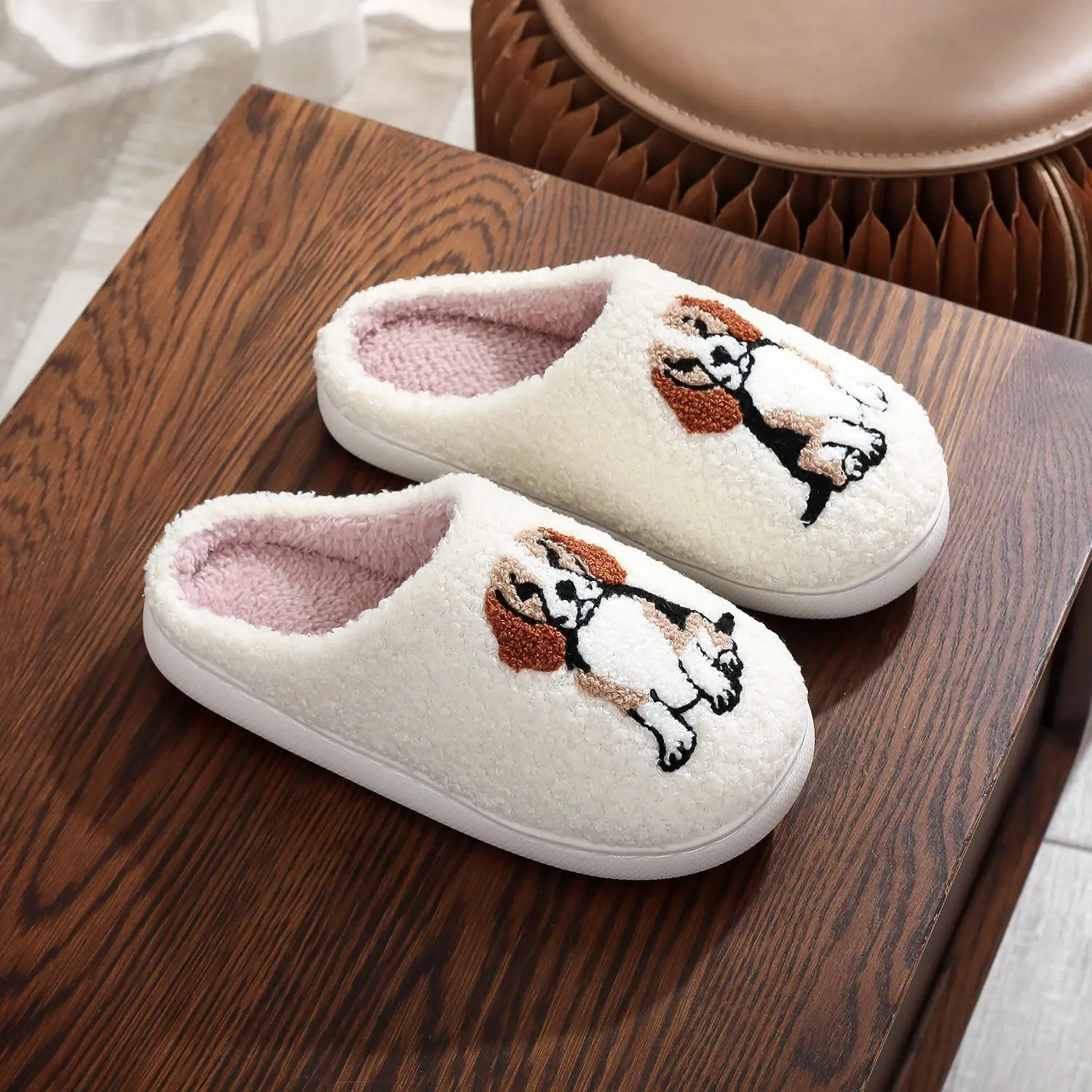 Indoor-Baumwollpantoffeln für Herren und Damen, Herbst-Winter-Hausschuhe, niedliche Cartoon-bestickte, flauschige Hausschuhe für Paare – Detail 25
