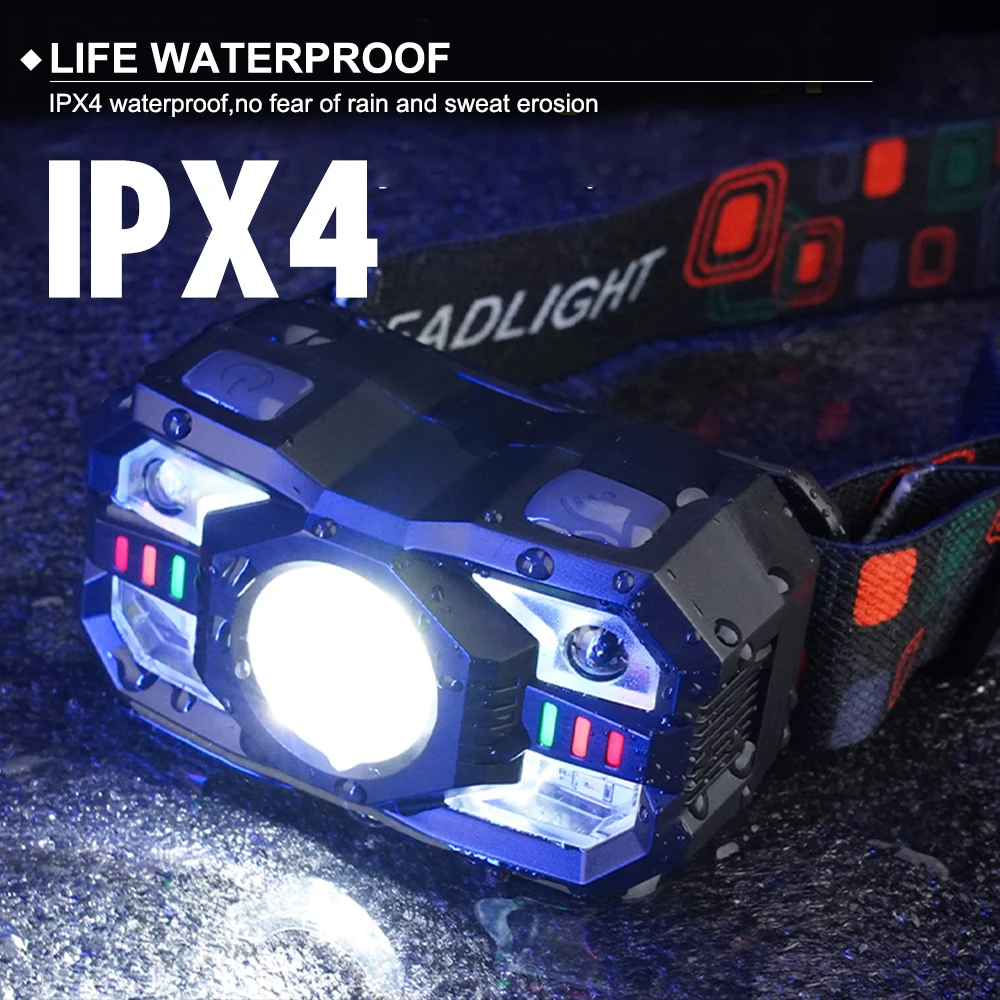 Amanfire ZL-009 Headlamp Memory Function Headlight High Light Portable 300LM Sensing Double Press Switch Light