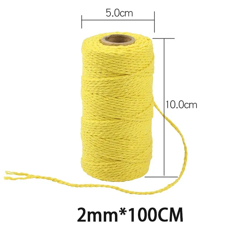 2mmX100 다채로운 면화 코드 로프 크로 셰 뜨개질 실 선물 DIY 수제 벽걸이 보헤미아 웨딩 홈 장식 바느질 액세서리