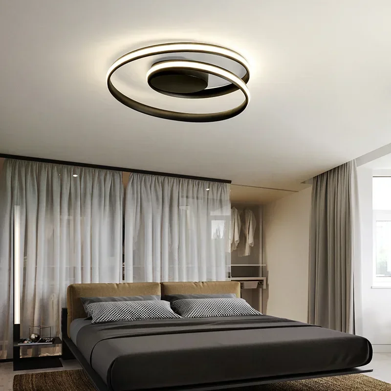 

SANDYHA Modern Ceiling Light Shaped Circle Design Home-appliance Bedroom Decoration Luminaires Plafonnier Aluminum Lampara Techo