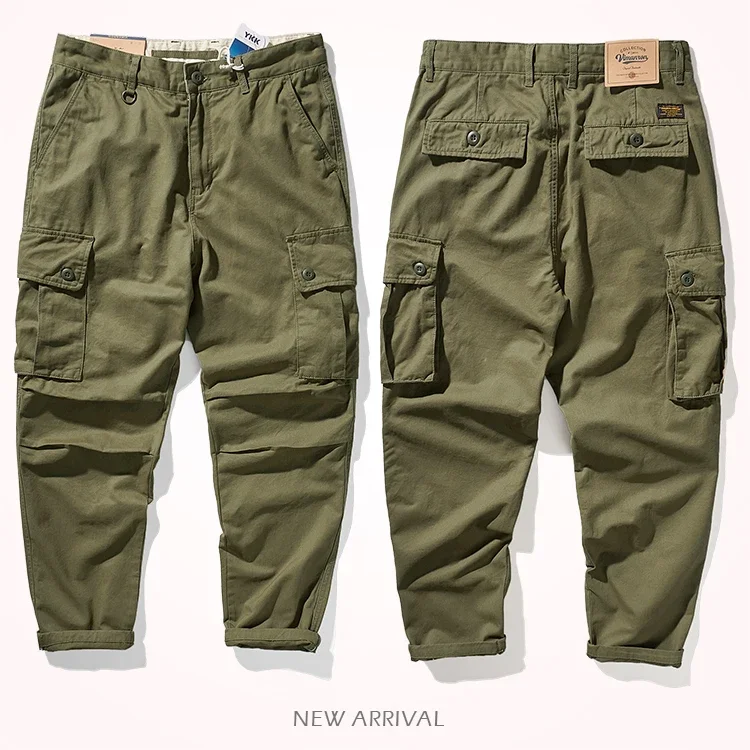Description Picture 6 of itemAmerican-style functional wind overalls men can wear multi-pocket trousers in four seasons, plus size loose pure cotton standing