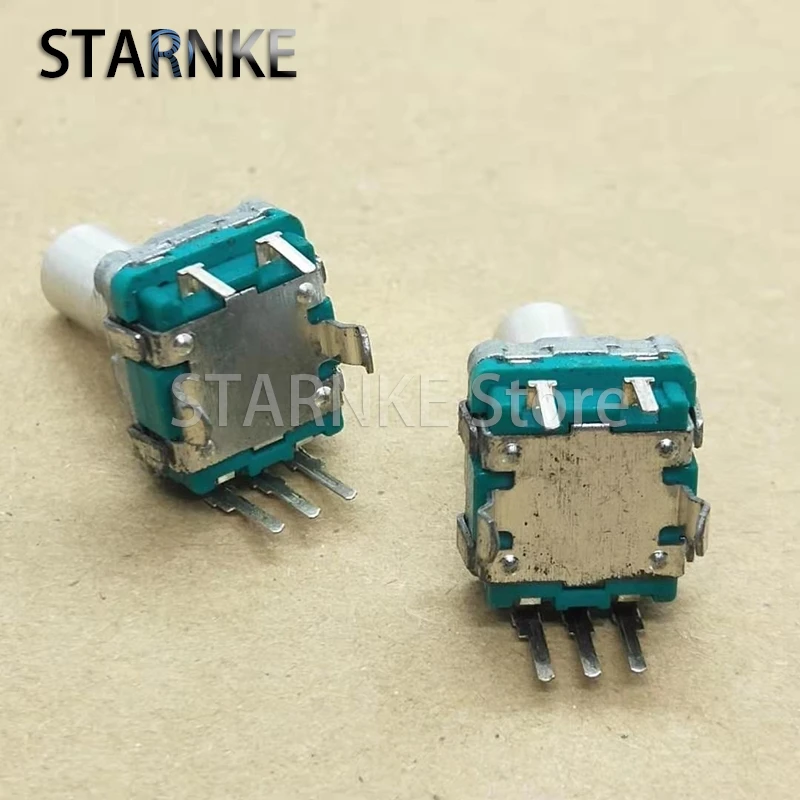 EC11 Rotary Encoder With Switch 30-point Step Car Navigation DVD Volume Potentiometer Handle Length 15MM 2PCS