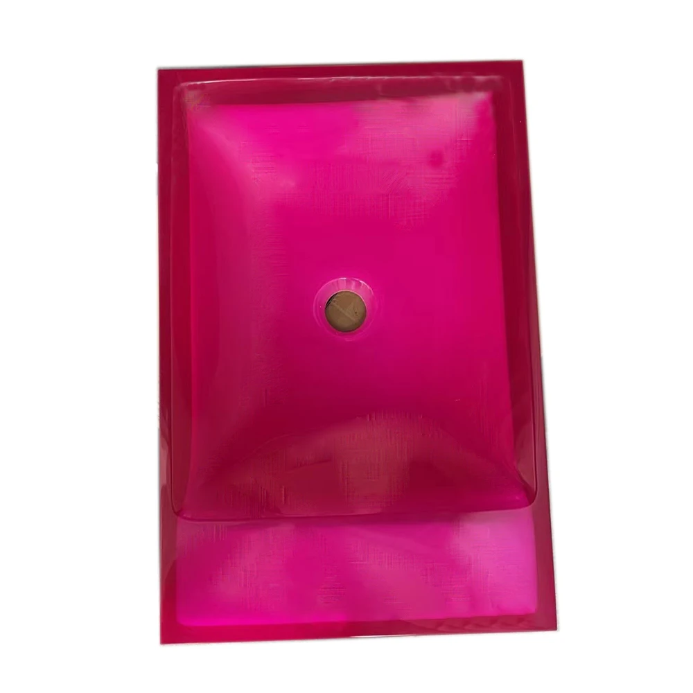 Rectangular Resin Counter Top Sink Vessel Cloakroom Vanity Colored Wash Basin RS38247-590