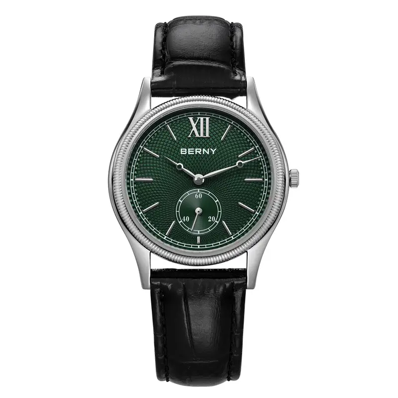 BERNY Men's Watches Slim Luxury Classic Stylish Dress Quartz Watch Fashion Elegance Leather Band Wristwatch - Image 9