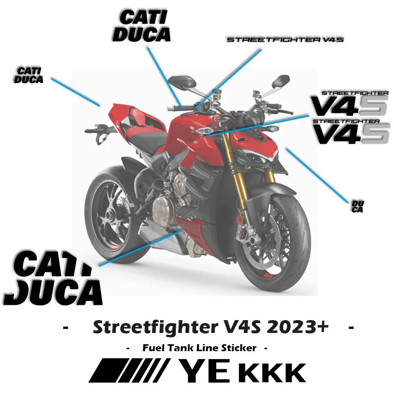 

For Streetfighter V4S 2023 2024 New Fairing Case Sticker Decal 1：1 LOGO Latte Art Hollow Line Font Original Factory Replica