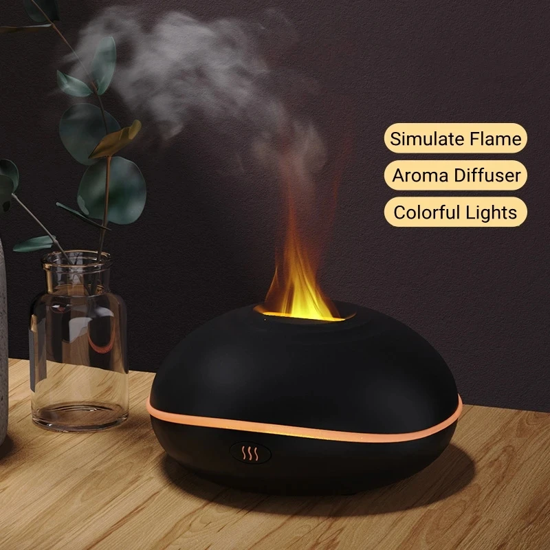 

Home USB Essential Oil Diffuser Air Humidifier with Colorful LED Light 200ml Mini Flame Lamp Ultrasonic Aroma Diffuser