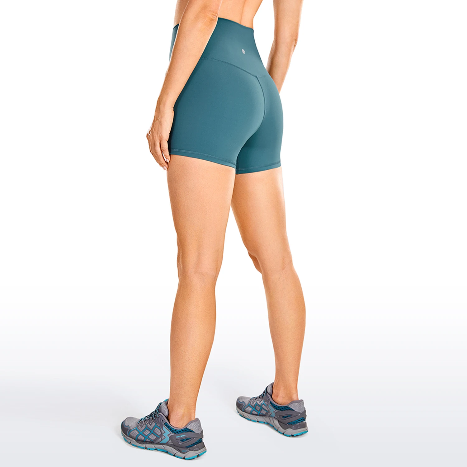Crz yoga nu sentimento cintura alta treino yoga shorts para mulher atlético  correndo voleibol curto apertado-4 polegadas