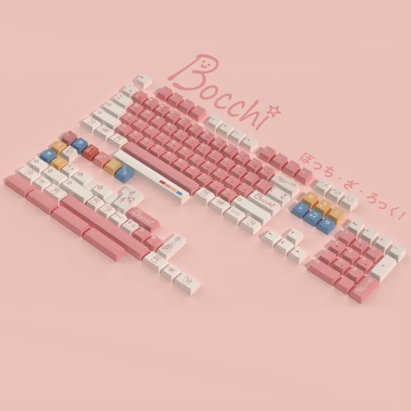 Tintura Pbt Subbed Keycap Anime Keycap Perfil Cereja The Rock Gotoh Hitori 140 Teclas por Conjunto 61 64 68 96 104 - Imagem 2