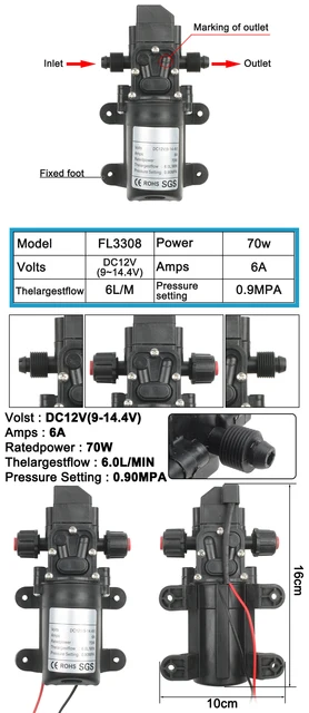 High Pressure Diaphragm Water Pump Power Supply  12v High Pressure  Diaphragm Pump - Pumps - Aliexpress