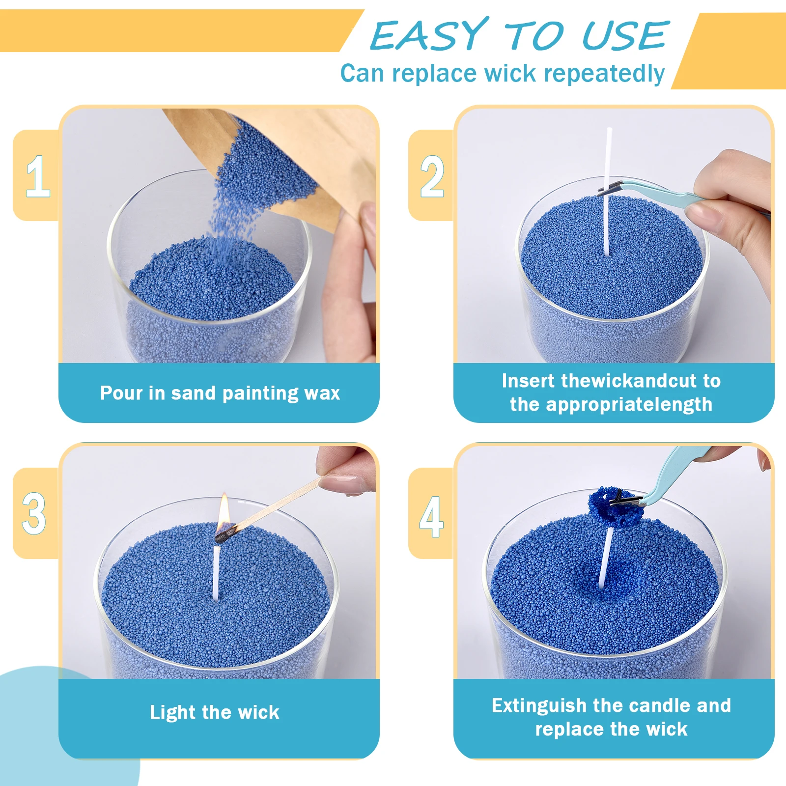 Combustible Sand Wax Particles Natural Colorful Wax for DIY Candle Making DIY Decor Sand Painting Candle Dye Supplies 500/1000g