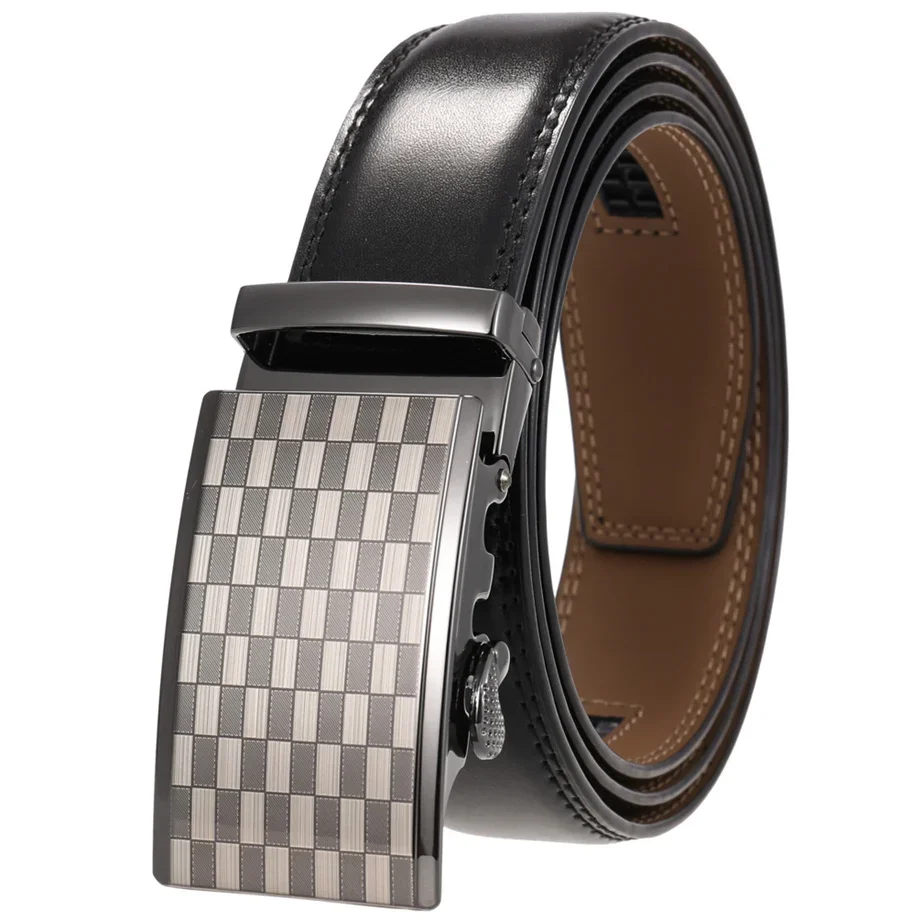 Genuine Leather Belt for Men with Automatic Buckle