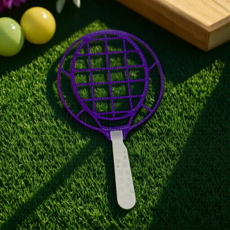 어린이 야외 놀이를위한 블로잉 도구 대형 테니스 라켓 모양 버블 완드 세트 봄 여름 버블 무작위 색상