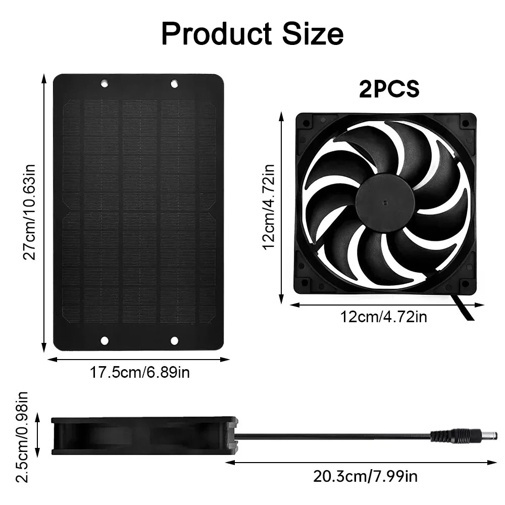 12V 10W Solar Exhaust Fan Mini Ventilator Solar Panel Powered Fan Air Extractor for Dog Chicken House RV Greenhouse