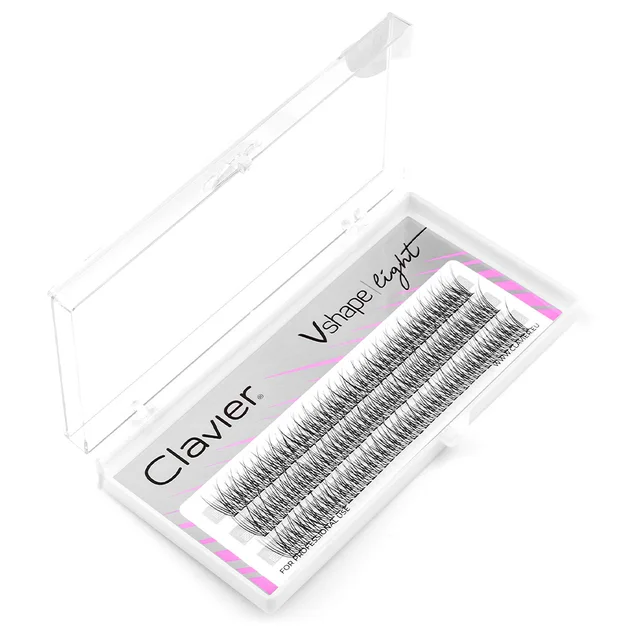 Clavier V-shaped Light Eyelashes Individual Cluster Faux Cils Extensions Natural Stylish Makeup Cilia Dovetail Mink Lashes 0.07C 7