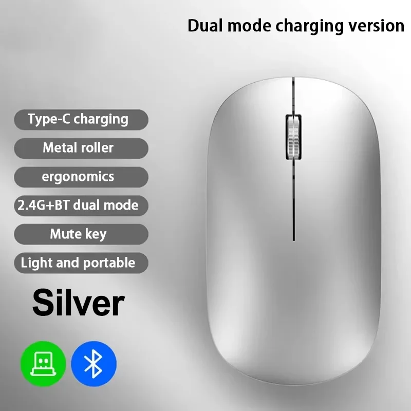 OnePlus Dual-Mode Silent Ergonomic Wireless Mouse with Type-C Charging