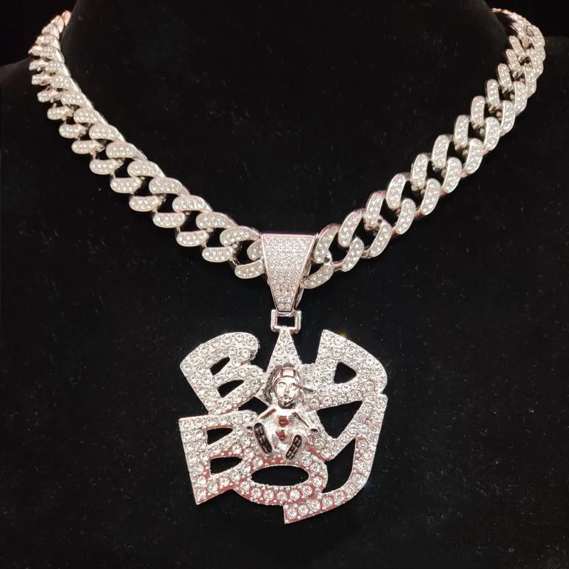 男性と女性のためのヒップホップペンダント付きネックレス
