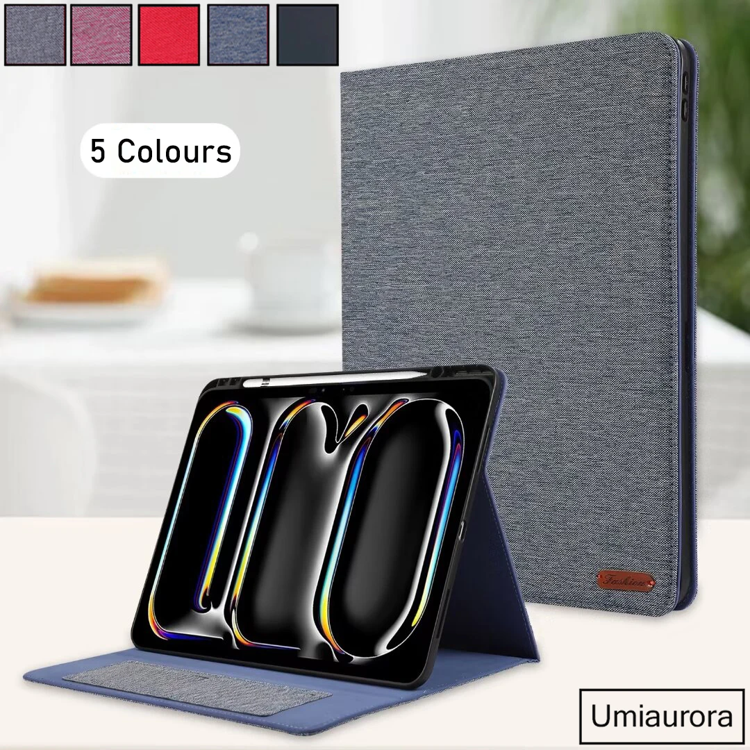 Smart Pencil Holder Tablet Case Folio Stand with PU Leather Cover