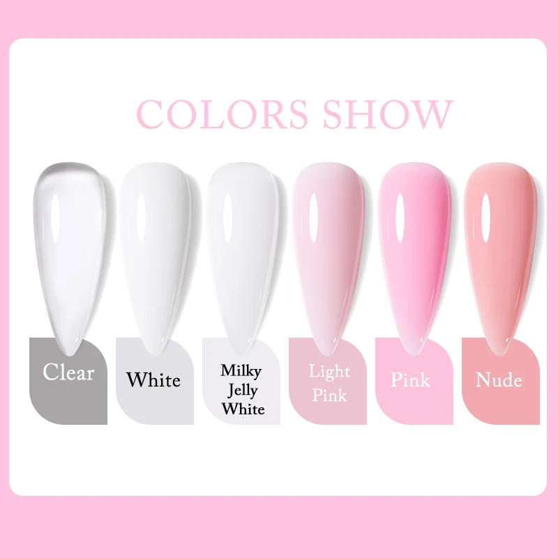 UR SUGAR 150g Extension French Acrylic Gel Soak Off UV LED Camouflage Color Hard Gel Jelly Fast Dry Nail Building Extend Gum Gel 5