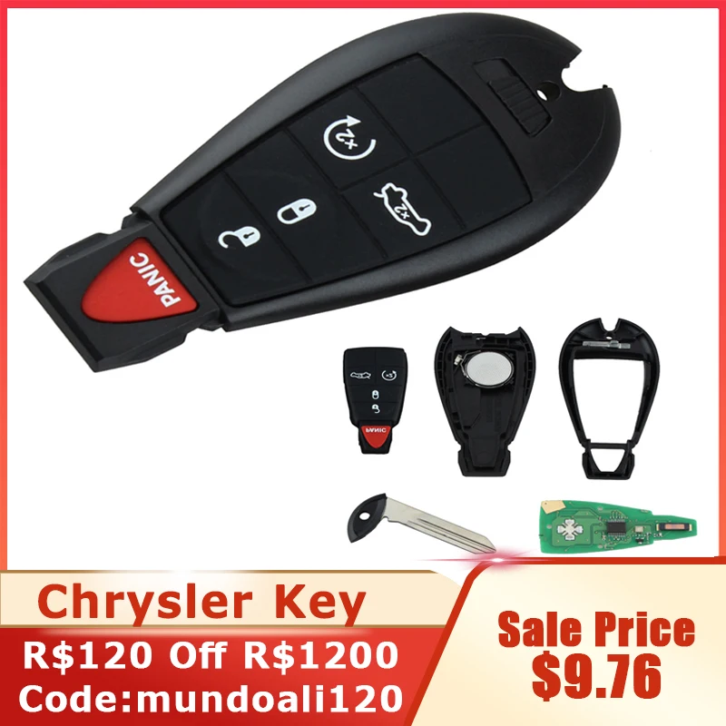 5 Buttons Replacement Keyless Entry Car Key Fob Trunk Remote Start Fit
