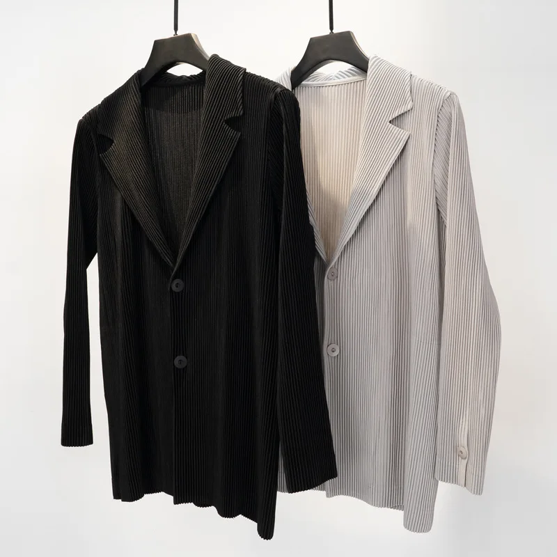 Pleats Pleated Jacket New Casual Men's Suit Jacket Spring Premium Feeling Men's Suit Business Casual Fashion Men Clothing
