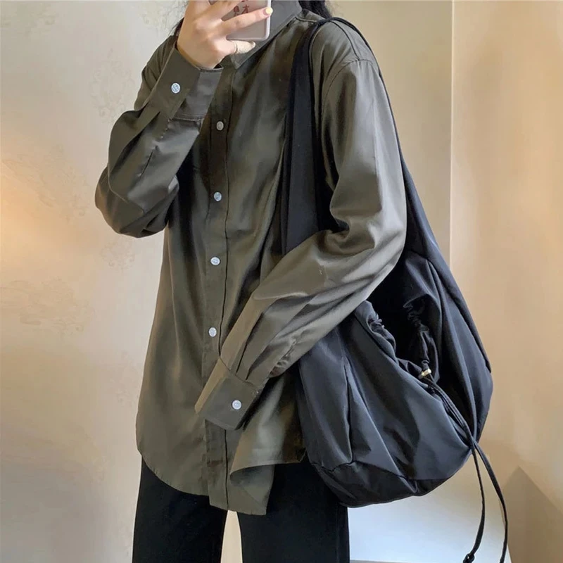 Large Capcaity Nylon Shoulder Bag Female Travel Light Tote Bag Casual Solid Color Crossbody Bag Designer Hobo Bag Purse