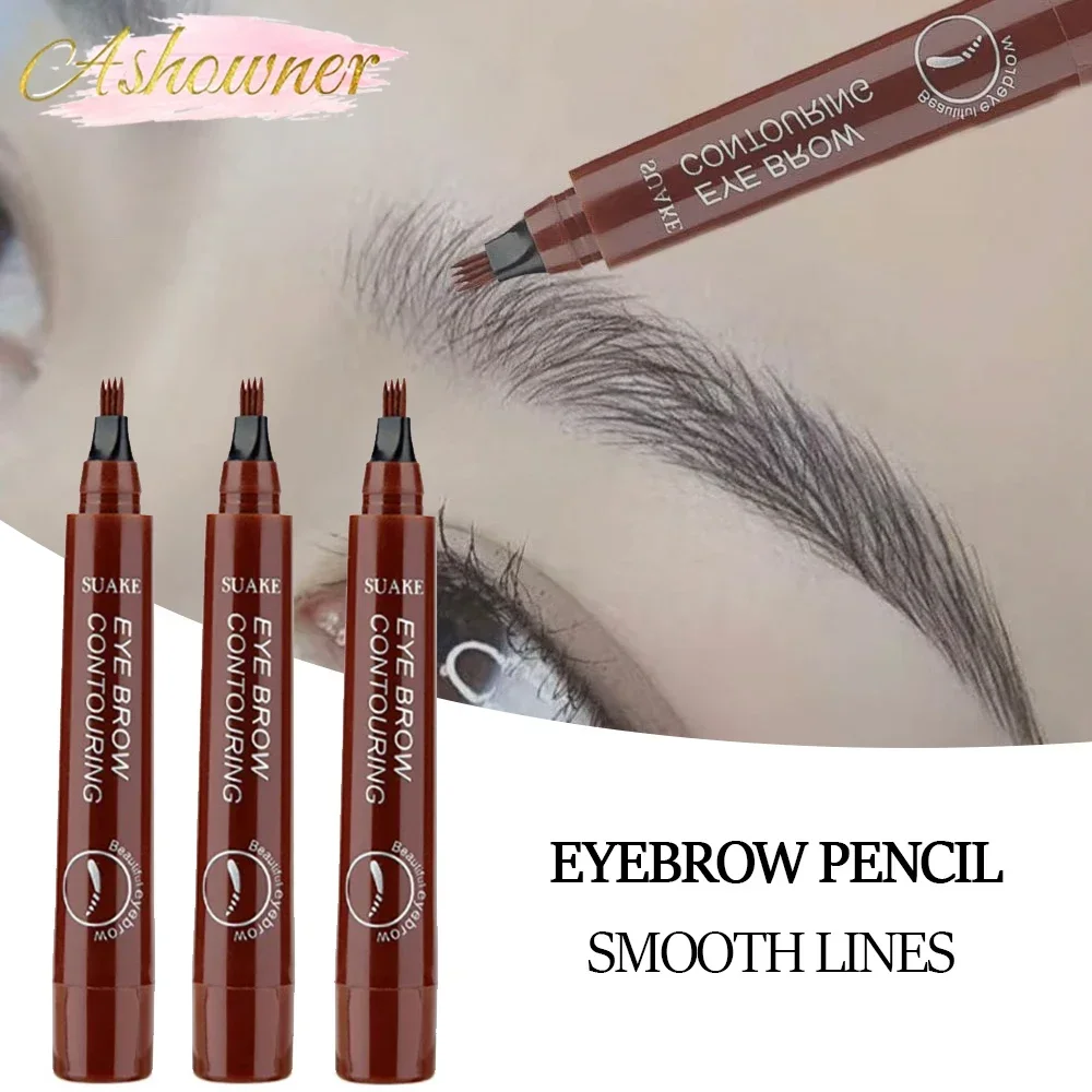 

1/3pcs 4 Fork Waterproof Eyebrow Pencil 5 Colors Long Lasting Liquid Brown Eyebrow Pencil Tattoo Pencil Eye Cosmetic Makeup