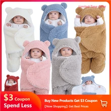 Manta envolvente de oso para bebé, saco de dormir para recién nacido, chal Unisex, traje de bufanda de algodón orgánico, 100% cálido