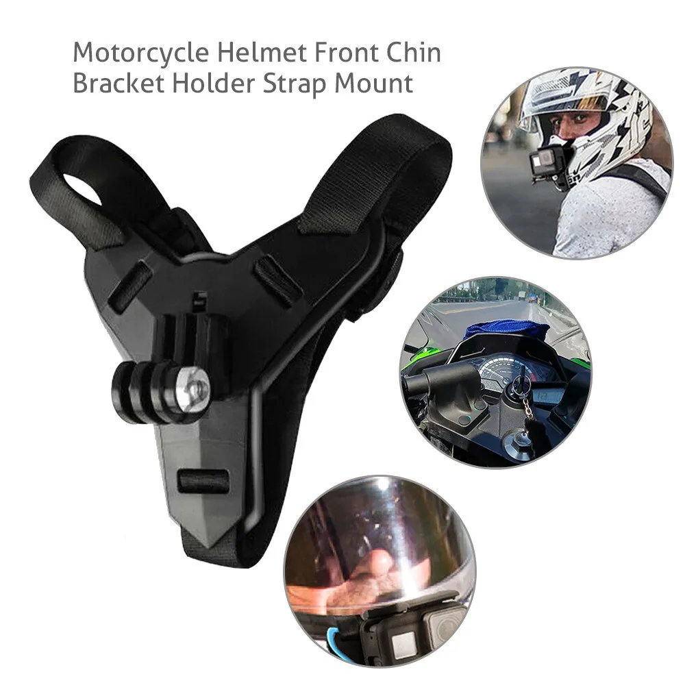 Motorcycle Helmet Chin Strap Mount For GoPro Hero 13 12 11 10 9 8 SJCAM SJ4000 AKASO insta360 DJI OSMO Action Camera Accessories