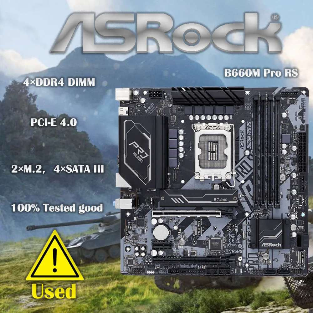 Asrock B660M Pro Rs Micro Atx Intel B660 Ddr4 Pcie 4.0X16, Usb 3.2 Gen 128G Supporto Scheda Madre Cpu Lga 1700 Di 12 Gen