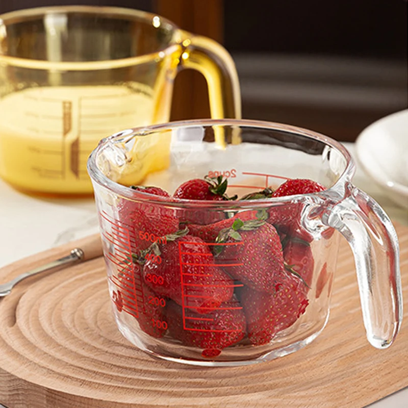 Glass Measuring Cup Large Capacity With Double Scale Handle Ml