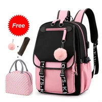 Teen Girl School Backpack with USB Charging Port 15.6 Inch Laptop Bag Water Resistant Nylon School Bookbag New 2023 1