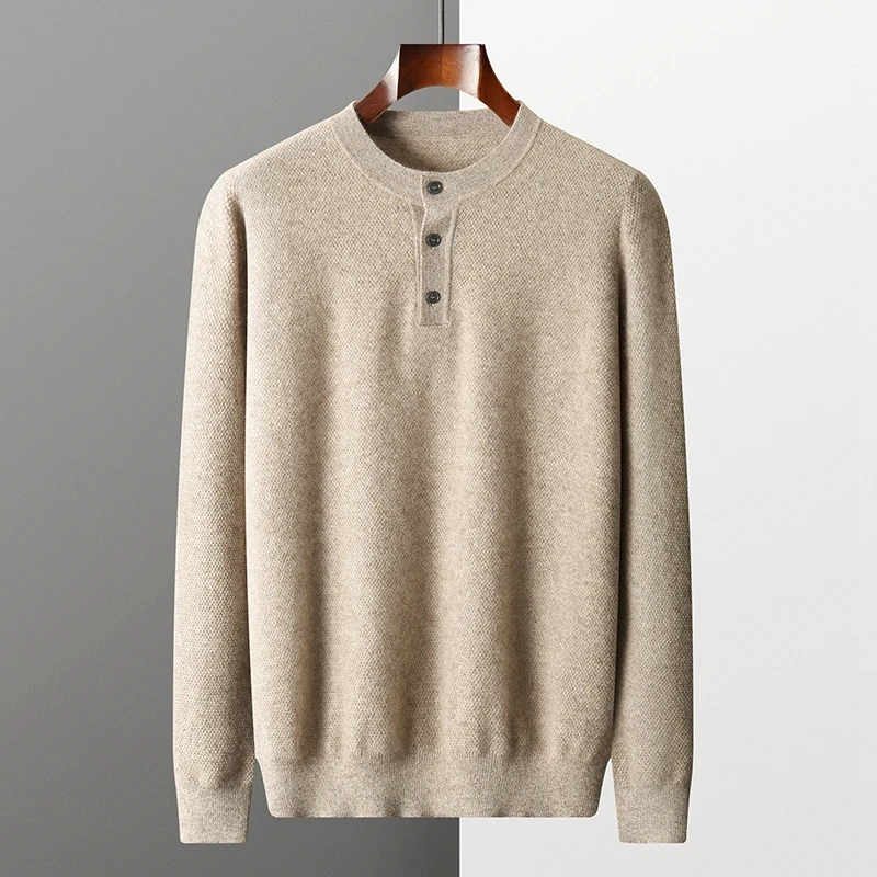 

MVLYFLRT 100% Pure Cashmere Sweater Men's Round Neck Pullover 2023 Autumn/Winter New Jersey Casual Large Underlay Jacket
