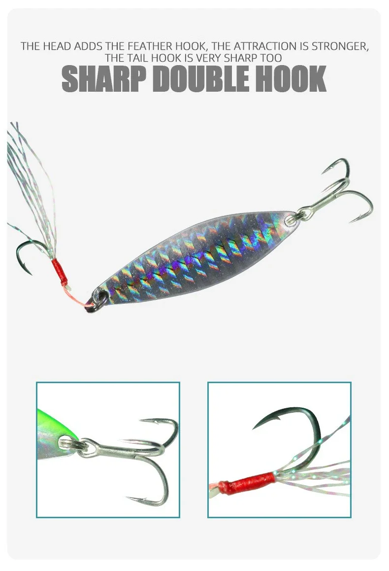 Description Picture 5 of itemMetal Jig Fishing Lures 3.5g 5.7g 11g 14g 18g Spoon Bait Stream Trout Bait Swimbait Trout Chub Perch Salmon Fishing Accessories