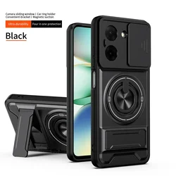 Luxury Rugged Armor Shockproof Phone Case Cover for Redmi Turbo4 (Black)