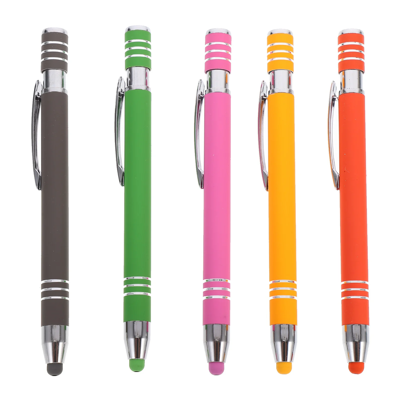 

5Pcs Humanized Handle Capacitive Pens Creative Ball Point Pens Metal Stylus Pen